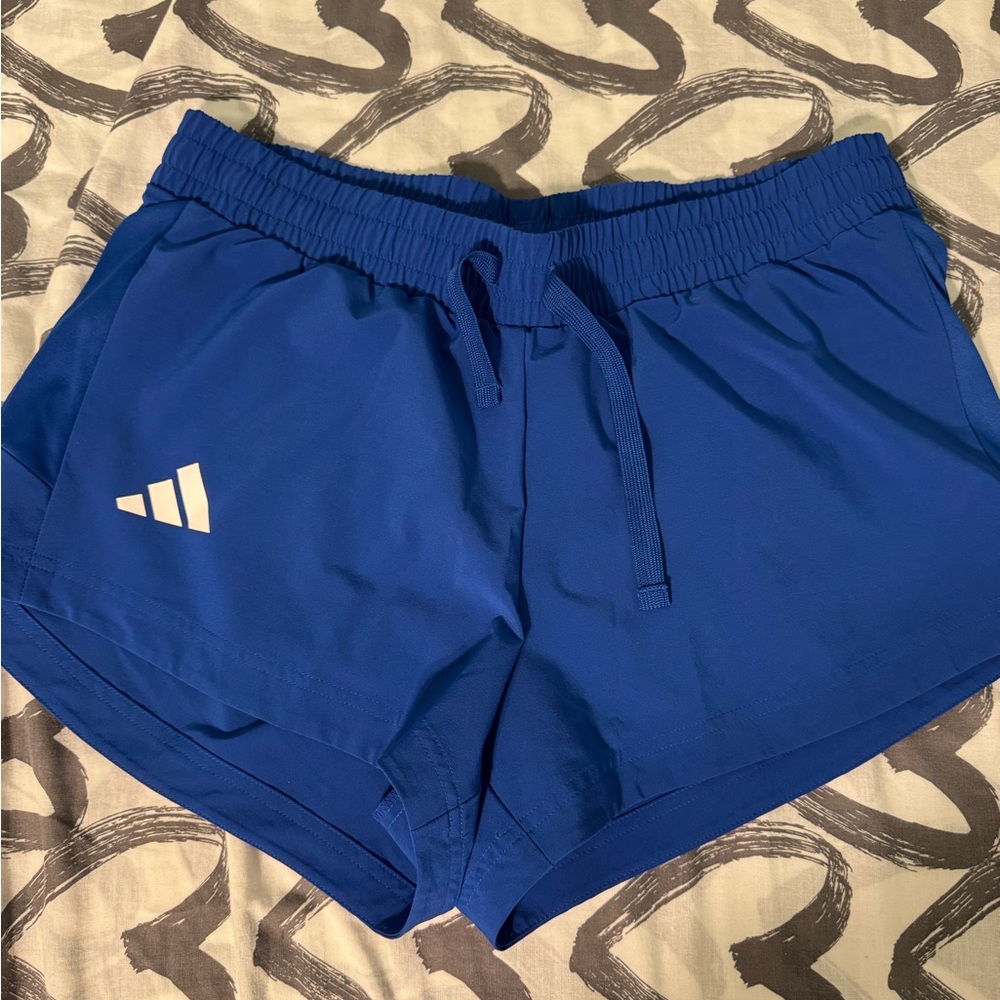 Adidas Blue Athletic Shorts Moisture-Wicking Elastic Waistband